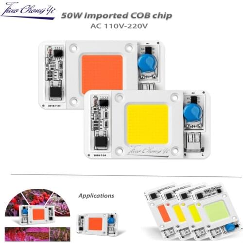 New LED 50W COB Bulb Smart IC AC 220V 110V Driver White Warm Cool Full Spectrum Spotlight Floodlight Flip chip lamp tube DIY