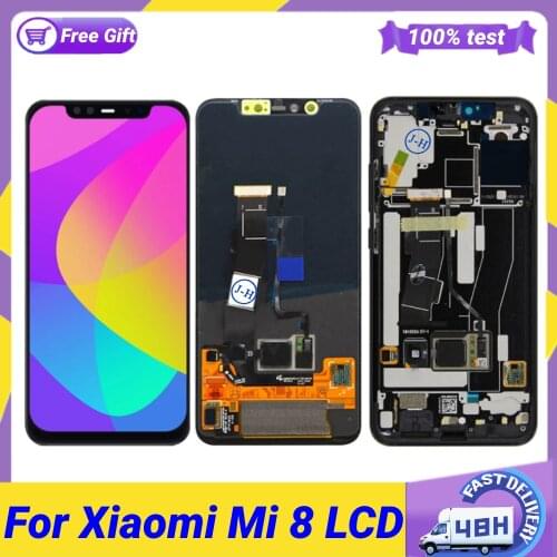 6.21'' OLED Original Display For Xiaomi Mi 8 Touch Screen Digitizer Assembly With Frame For Xiaomi Mi8 Replacement Repair parts