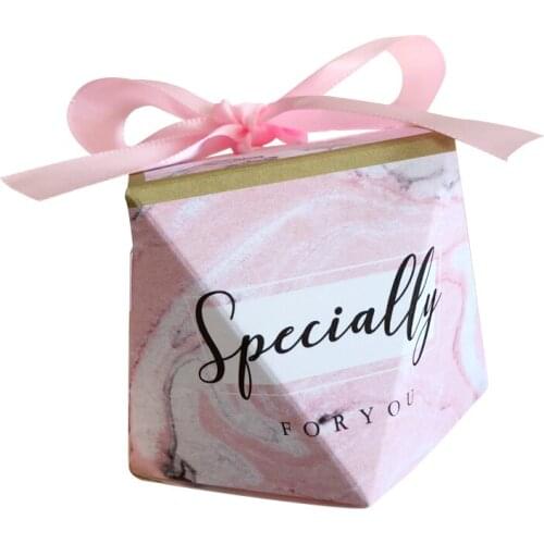 Pink Marble Gift Box for Party Baby Shower Paper Chocolate Boxes Packaging Box Wedding Favours Candy Boxes