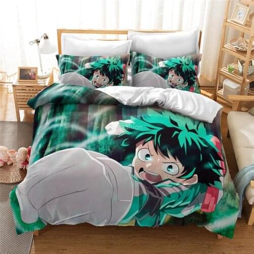 Luxury 3D Bedding Set Anime My Hero Academia Printed Duvet Cover Pillowcases Bedclothes Home Textile Twin Full Queen King Size