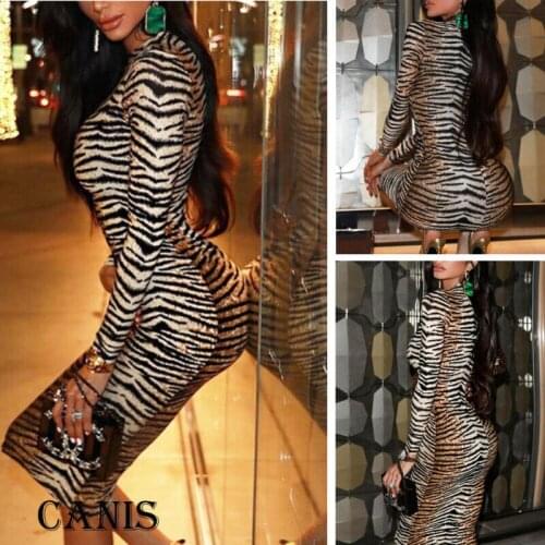 Sexy Mini Dress Womens Leopard Evening Cocktail Party Bodycon Clubwear Dresses Bikini Cover Up Beachwear