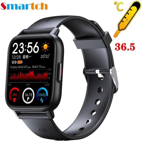 Smartch 1.69 Inch Smart Watch Men Body Temperature Full Touch Screen Smartwatch Women Accurate Oxygen Monitor Clock 2021 PK P8