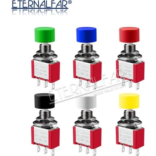 SPDT DPDT 6MM Reset Button Toggle Switch PS-102 PS-202 5A 6A 125V 3A 250 AC Mini 3 6PIN ON-OFF Rocker Switch Lights Motors