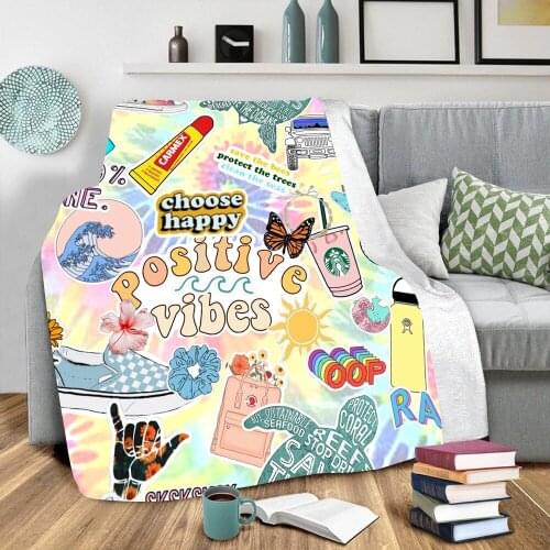 3D Printing Super Soft Flannel Blanket For Nap Heating And Warmth Fashion Pattern Without Ball Portable Shawl Blanket, 2 Sizes