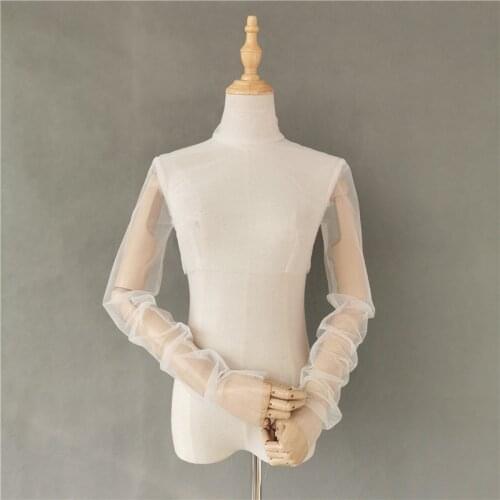 Bridal bolero tulle jacket bridal dresses top long sleeves tulle top