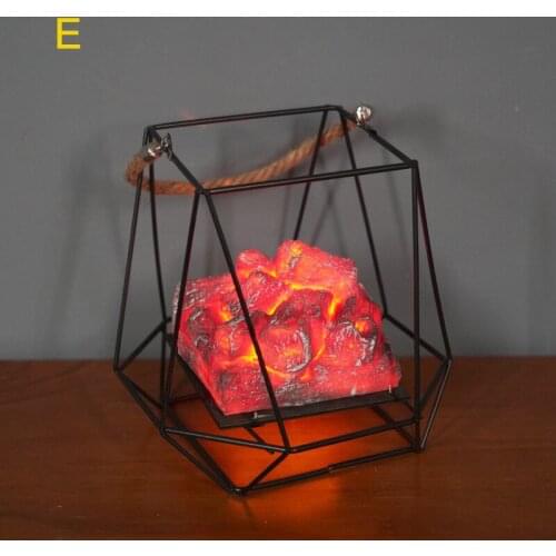 LED Flame Effect Light Battery Operated Simulation Charcoal Lamp Lights for Christmas Halloween Indoor Outdoor WWO66