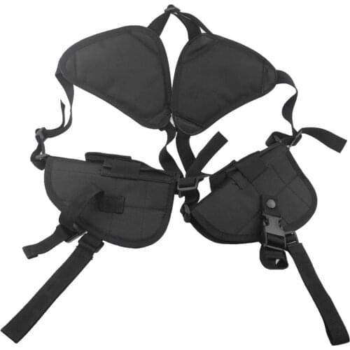 Tactical Double Drawer Holster Right Left Gun Concealed Pistol Shoulder Holster Under Arm Pistol Holster Soft Case Black