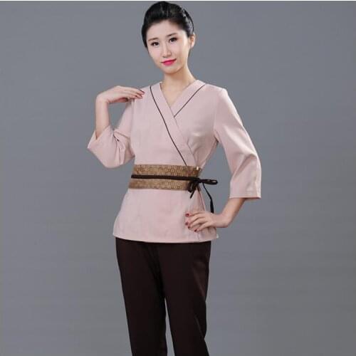 Thai Massage Uniform Beauty Top Pants Kimono Professional Workwear Women