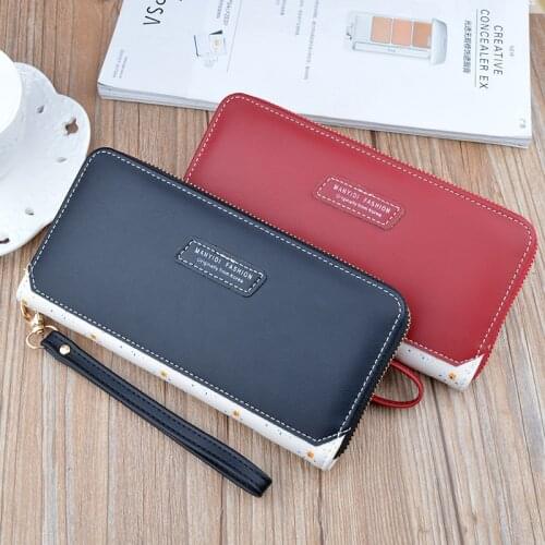 Floral Women Leather Wallets Splicing Long Zipper Tassel Coin Purses Clutch Female Luxurious Patchwork Credit Card Holder