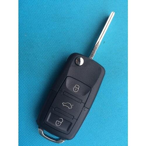 10Pc/Lot 2/3+1/4 Buttons Red Panic Replacement Flip Folding Car Key Shell For Vww Golf 4 5 6 Passat B5 B6 Polo Bora Touran Blank