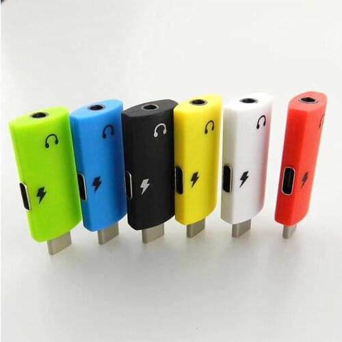 10 pcs Type-C to 3.5mm Jack Converter 2 In 1 Earphone Audio Adapter Portable Earphone Aux Cable for Xiaomi /Huawei /Mobile phone