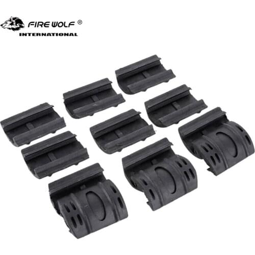 Fire wolf 12pcs Tactical Weaver Picatinny Rubber Handguard Quad Rail Covers black color gold color