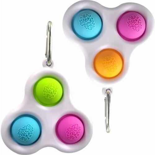 Hot Simple Dimple Fidget Toys Anti-stress simpl dimmer Adult Keychain Mini BubbleToy Poppit Pendant Pressure Relieve Autism Toys