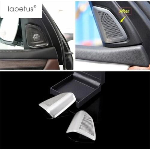 Lapetus Accessories For BMW X5 F15 2014 - 2018 / X6 F16 2015 - 2018 Pillar A Stereo Speaker Audio Loudspeaker Net Cover Trim