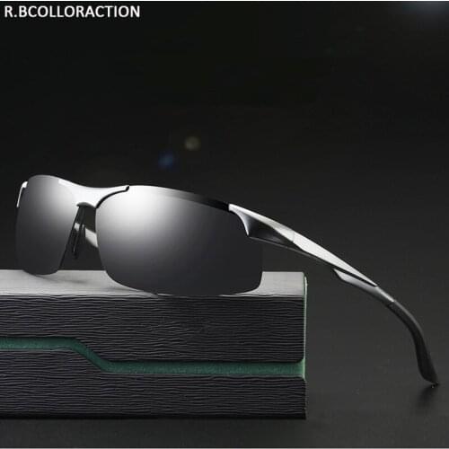 Anti-glare polarized Mens Sunglasses Aluminum Mens Driving Fishing Sports Shades Male Sun Glasses Classic Sun Glasses Goggle