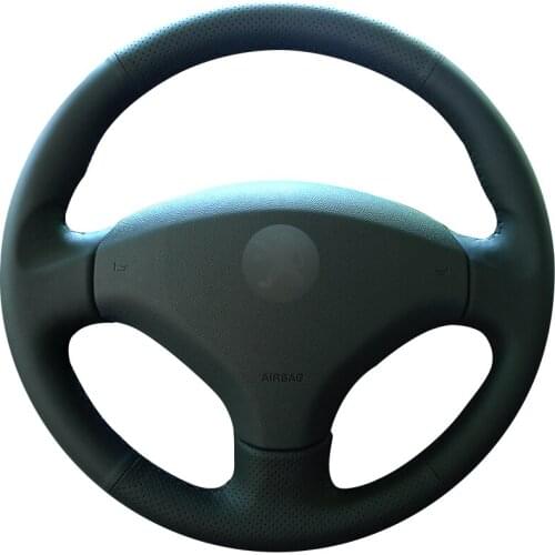 Black Synthetic Leather Car Steering Wheel Cover for Old Peugeot 408 Peugeot 308