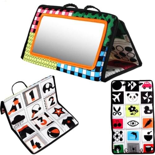 D0AF Infant Baby Car Seat Back Hanging Folding Mirror Travel Cartoon Learning Toys