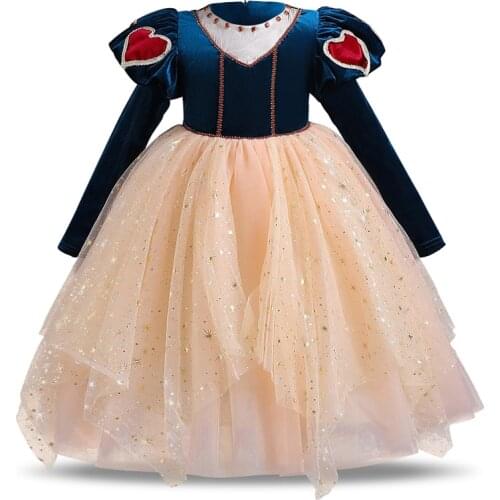 Girl Wedding Dress For Girls Clothes Kids Cosplay Long Lantern Sleeve Costume Children Halloween Dress Christmas Party Clothing