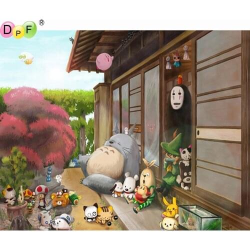 DPF diamond painting cross stitch Spirited Away DIY full square diamond embroidery mosaic home decor gifts kits handwork Anime
