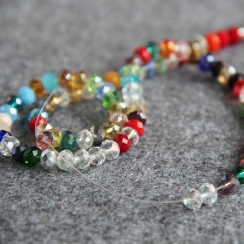 4x6mm Faceted Multicolor Colorful Glass Crystal Wheel Beads Loose 15inch 3pc/lot Girl DIY Manual Jewelry Making Design Wholesale