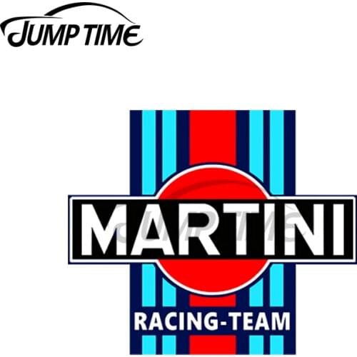 JumpTime 13 x 7.8cm Martini Team Racing Retro Car Stickers Window Motorcycle Decal 3D Cartoon Car Styling Waterproof Accessories