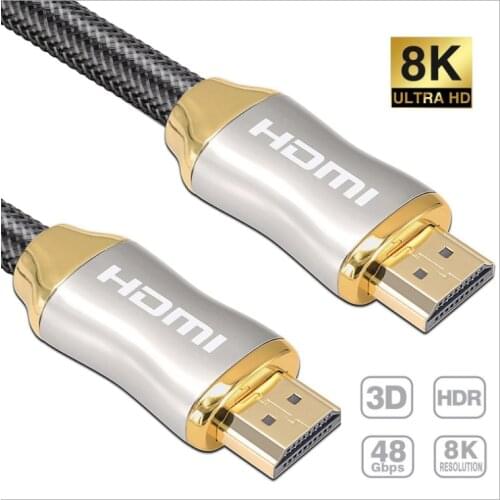 0.5M 1M 1.5M 2M 3M HDMI 2.1 Cable 4K 120Hz 8K 60Hz 48Gps High Speed HDMI Cable Cord Converter for PS4 HDTVs Projectors TV BOX