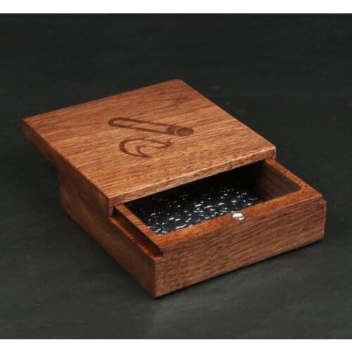 Black Walnut Cigarette Case Ashtray 2 In 1 Solid Wood Multifunctional Storage Box For Removing Smoke Tools 30 Cigarettes Gifts