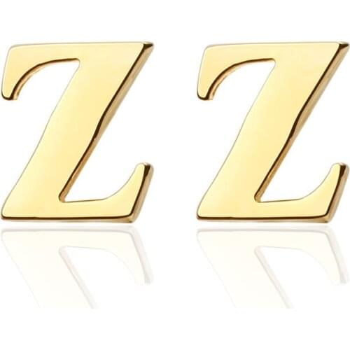 New Brand gold A-Z letter Z Shirt Cufflinks for Men Jewelry Wedding Groom Alloy Cuff Links French Business Abotoaduras Gift