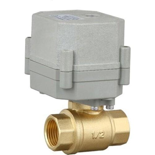 New 1/2" DN15 9-24V AC/DC 2 Way Motorized Ball Valve,Brass Spring Auto Return Electric Ball Valve
