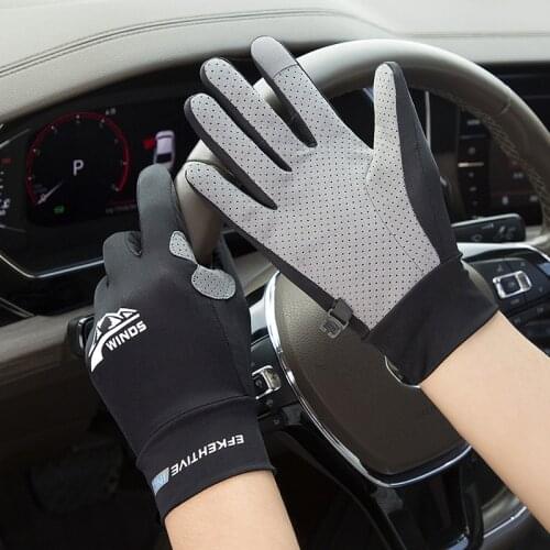 Ice Silk Light Men Gloves Summer Thin Sports Cycling Running Fitness Driving Outdoors Fishing Non-Slip Touch Screen Women Gloves