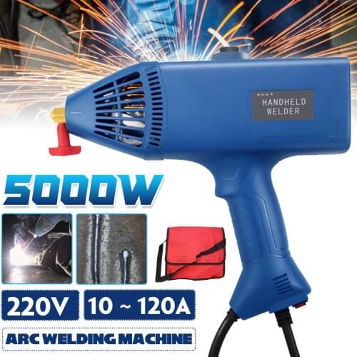 220V 5000W Handheld Portable Electric Arc Welding Machine 2~14mm Welding Thickness Automatic Digital Current Adjustment Welder