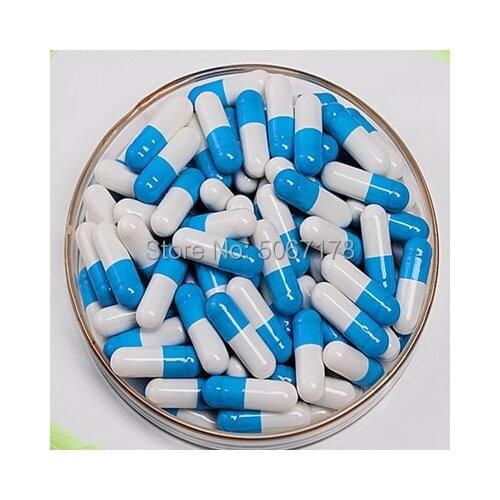 4# Capsules,1000pcs Blue-White Colored Empty Hard Gelatin Capsules sizes 4,Closed Capsules