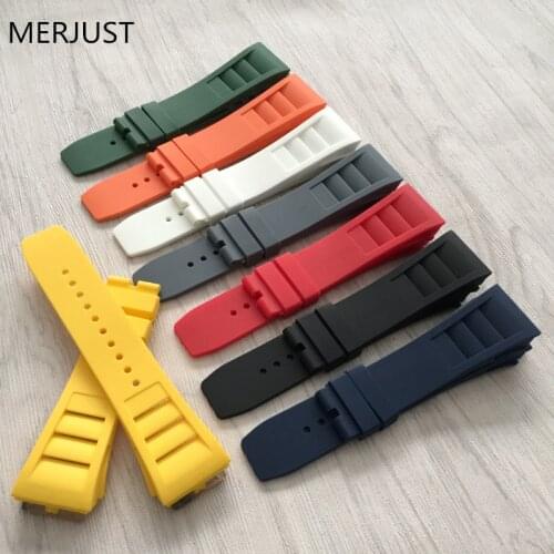 Top quality Imported nature men soft silicone rubber watchband watch band for mille strap for RM strap -011 for Richard strap