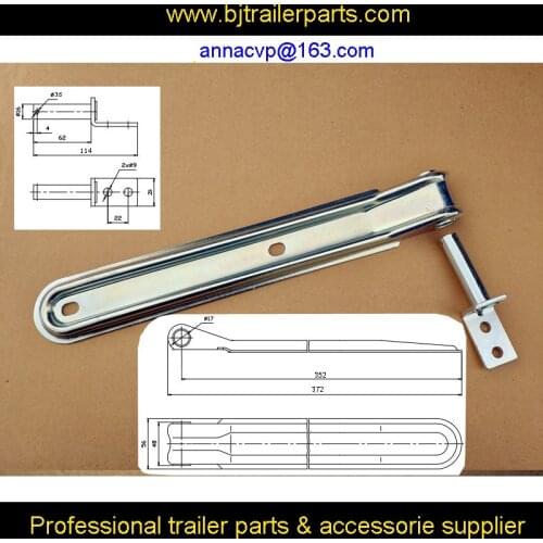 Trailer hinge with pin set, trailer parts, zinc plated hing, 370 mm long, pin 16mm,trailer accessories, components