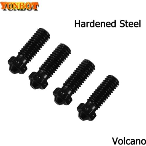 1PCS Hardened Steel Volcano Nozzles for high temperature 3D printing PEI PEEK or Carbon fiber filament for E3DVolcano hotend