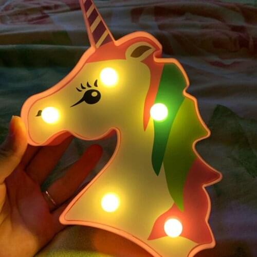 Unicorn party decoration 3D unicorn Flamingo Alpaca LED light for home decor bedroom LED light kids birthday baby shower light