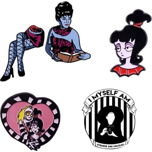 Creepy Film Lydia Deetz Brooch Halloween Christmas New Year Festival Gift Horror Collections