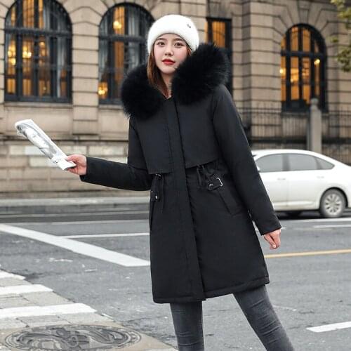 ISENMAL Winter Coat Women 2021 Plus Velet Parkas Solid Jackets Casual Korean Fashion Clothing High Street Hooded Loose Warm Coat