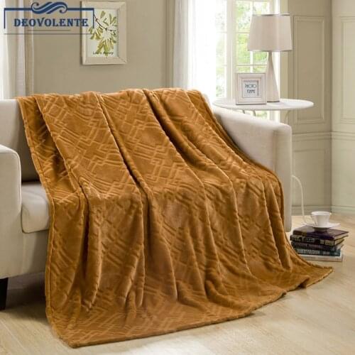 Gold Mink Velvet 1.8m Flannel Blanket Thickening Coral Fleece Blanket Bedspread Throws Fleece Blanket Manta Coberto For Sofa Bed