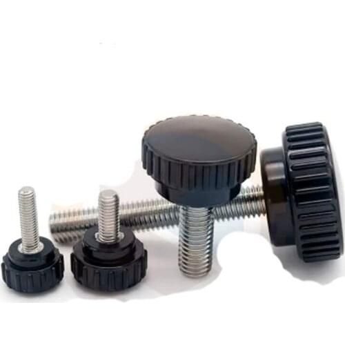 1pcs M12 304 stainless steel Round head straight handle Rubber head screw Small knob 20mm-50mm Length