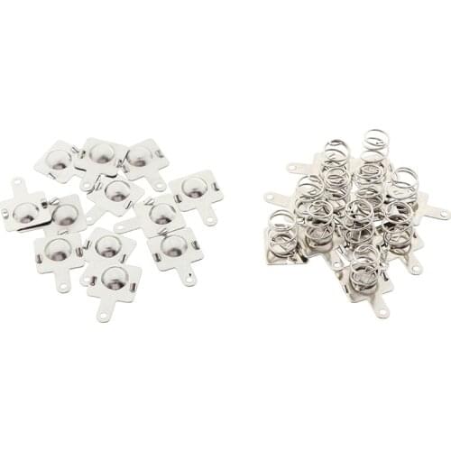 10 Pairs Replacement Metal nickelplate Batteries Spring Contact Plate Silver For AAA Batteries