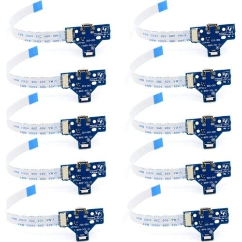 10Pcs Charger Socket Board Module for PS4 Wireless Controller with 12 Pin Flex Cable Tool Micro USB Charging Port Adaptor