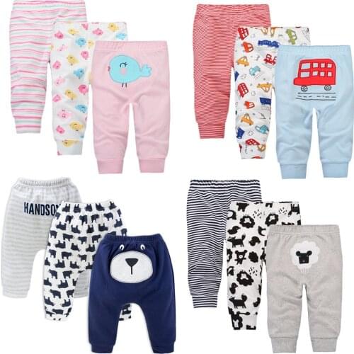 3pcs boys and girls baby new pp pants casual trousers Openable baby cotton long pants Variety of options