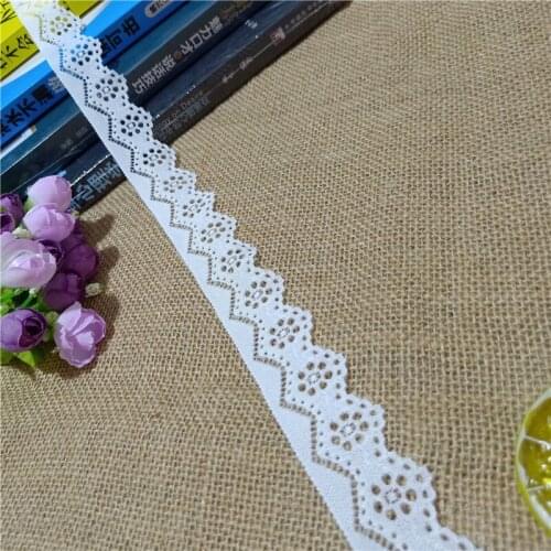 3cm White Elastic Lace Fabric Apliques Accessories For Diy Sewing Needlework Used In Apliques And Wedding Dress S2702