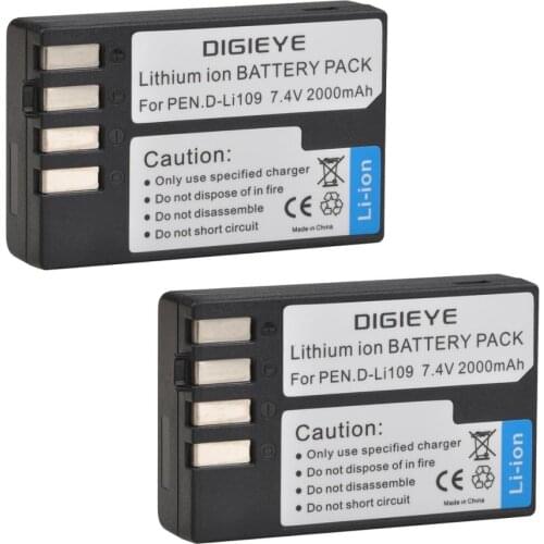 2000mAh D-Li109 D Li109 DLi109 Rechargeable Battery for Pentax K-70 K70 K-50 K50 K-30 K30 K-S1 KS1 K-S2 KS2 K-r Digital Camera