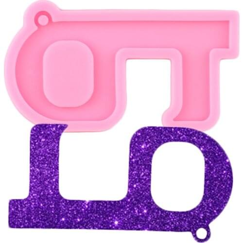 Shiny Door Hook Silicone Molds DIY Craft Keychain Molds Pendant Polymer Clay Molds Jewelry Making Necklace Moulds