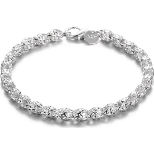 NEW 925 Sterling Silver Faucet Chain Bracelet For Women Man Wedding Engagement Party Fashion Jewelry