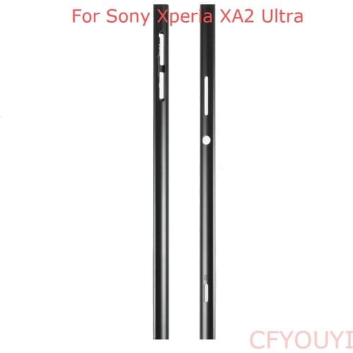 Black Color Left and Right Middle Frame Bezel Cover Side Rim Side Key Panel For Sony Xperia XA2 Ultra