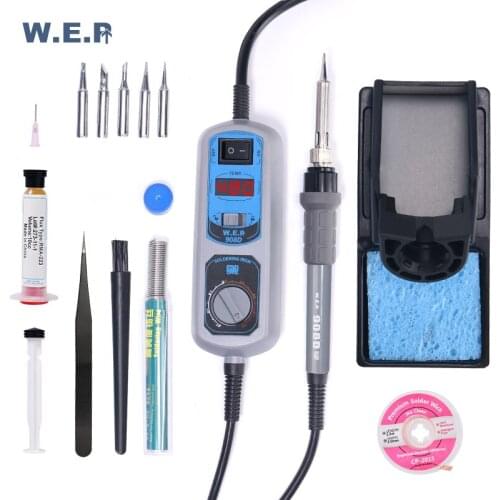 Locking Temperature Digital Adjustable Soldering Iron WEP 908D Solder Iron Station For Welding Electronic Component