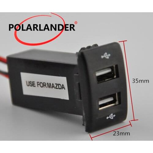 Hot Dual USB Ports Socket Dashboard USB Car Charger 5V for Mazda Car charger 12V 2.1A